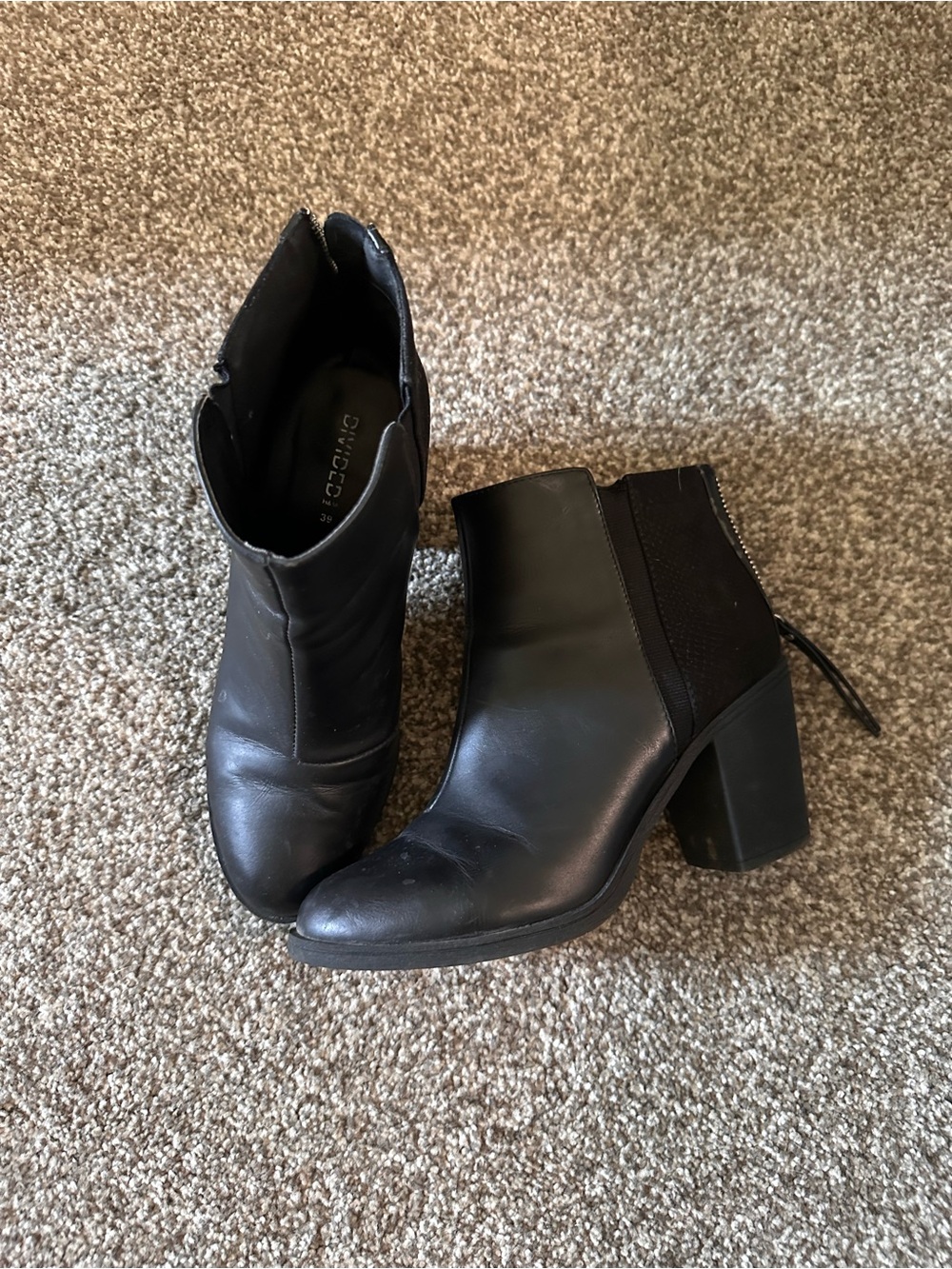 Divided Black Women's Block Heel Ankle Boots